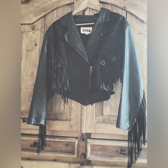 Leather jacket VINTAGE FRINGE JACKET - Picture 9 of 10